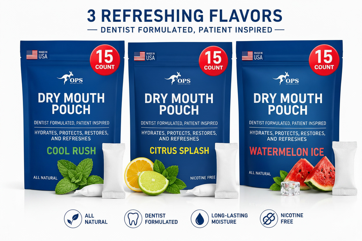 Rheo dry-mouth pouches